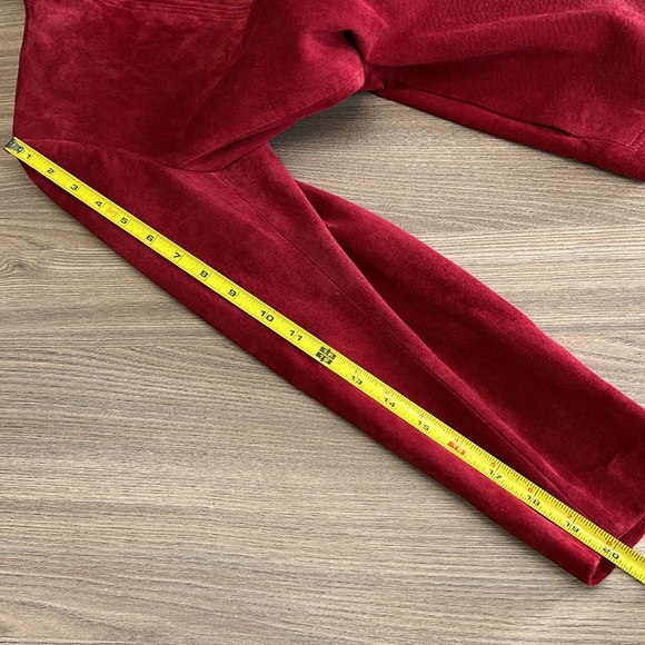 The Tannery Women’s 3/4 Sleeve Red Suede Leather Blazer Jacket Size 5/6 - Picture 8 of 12